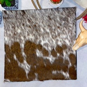 1- New Handmade Real Cowhide Leather Pillow Cover Hair On ~ 15” x 15”